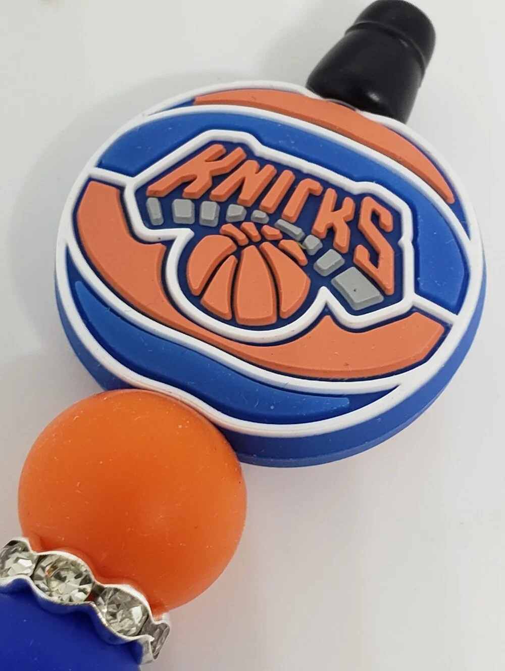 Handmade Silicone Focal Beaded Rhinestone New York Knicks Pen